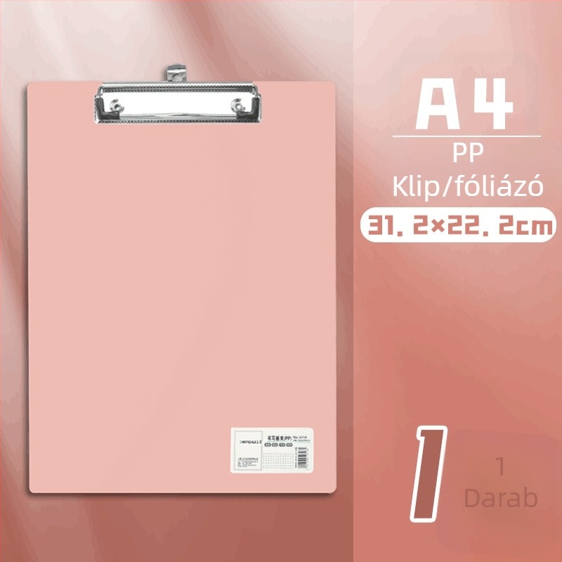 A4-es tábla klipe – Műanyag klipe, PP anyag, Modell 5316/5317, lemezvastagság 1,5 mm, A3-as papírhoz