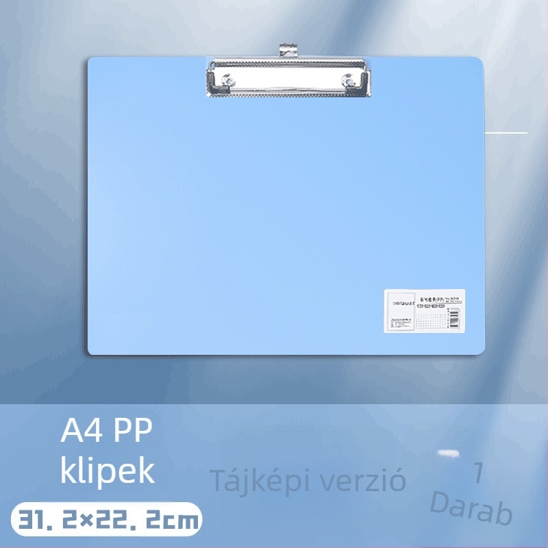 A4-es tábla klipe – Műanyag klipe, PP anyag, Modell 5316/5317, lemezvastagság 1,5 mm, A3-as papírhoz