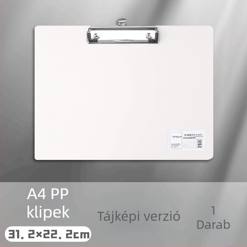 A4-es tábla klipe – Műanyag klipe, PP anyag, Modell 5316/5317, lemezvastagság 1,5 mm, A3-as papírhoz