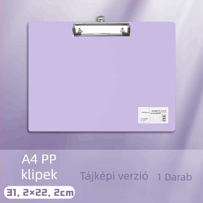 A4-es tábla klipe – Műanyag klipe, PP anyag, Modell 5316/5317, lemezvastagság 1,5 mm, A3-as papírhoz