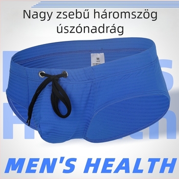 Férfi úszó briefs, húzózsinórral, gyorsan száradó nylon anyag, bélés: nylon 90%, 180 g/m², egyszínű minta