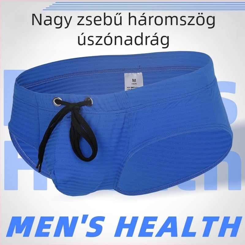 Férfi úszó briefs, húzózsinórral, gyorsan száradó nylon anyag, bélés: nylon 90%, 180 g/m², egyszínű minta
