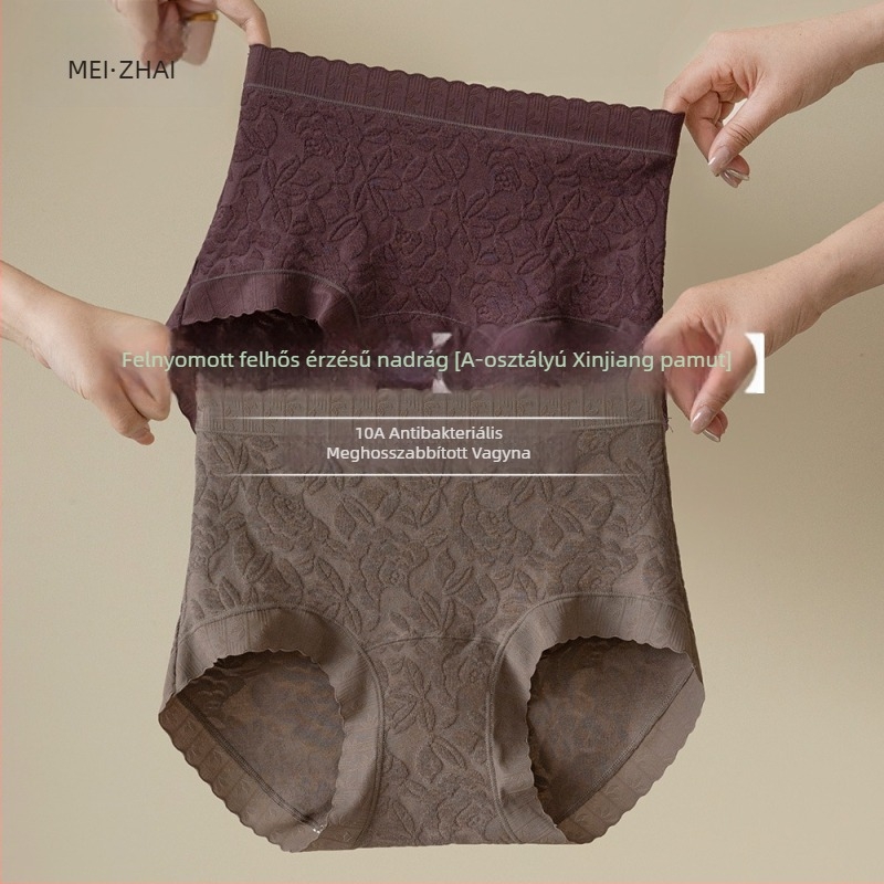 Női varrás nélküli pamut alsónemű, lélegző, antibakteriális, hosszított fazon, teljes pamut bélés