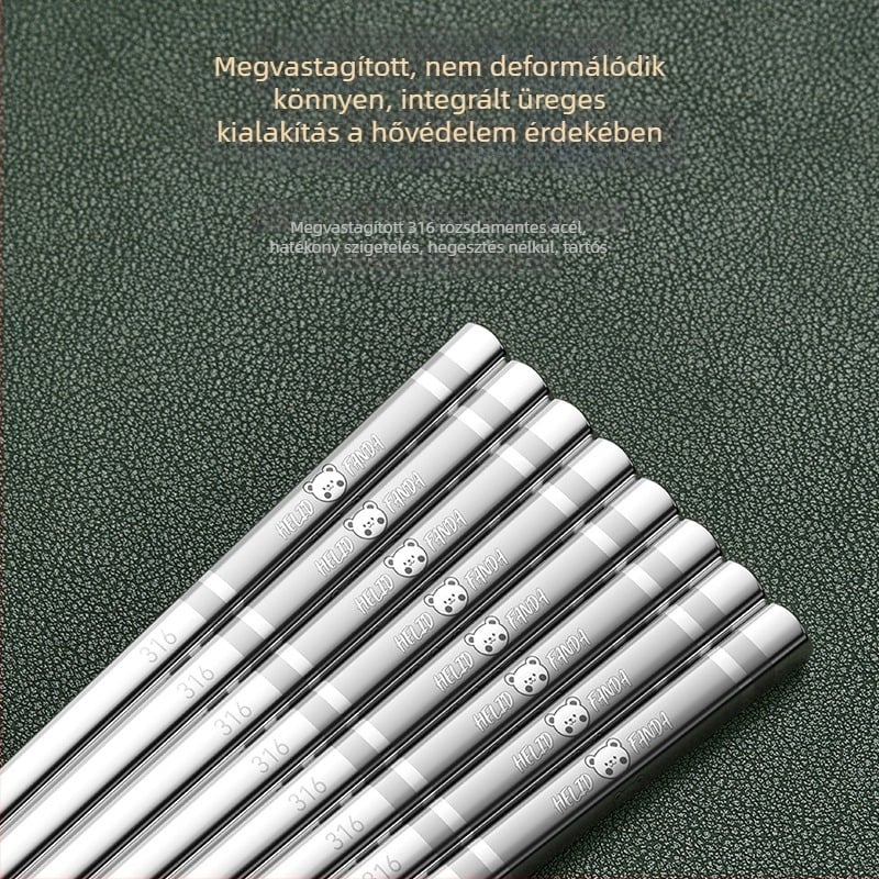 316 rozsdamentes acél evőpálcikák, négyzetes, hosszú, csúszásmentes, penészálló, mesefigurás mintával, háztartási étkészlet