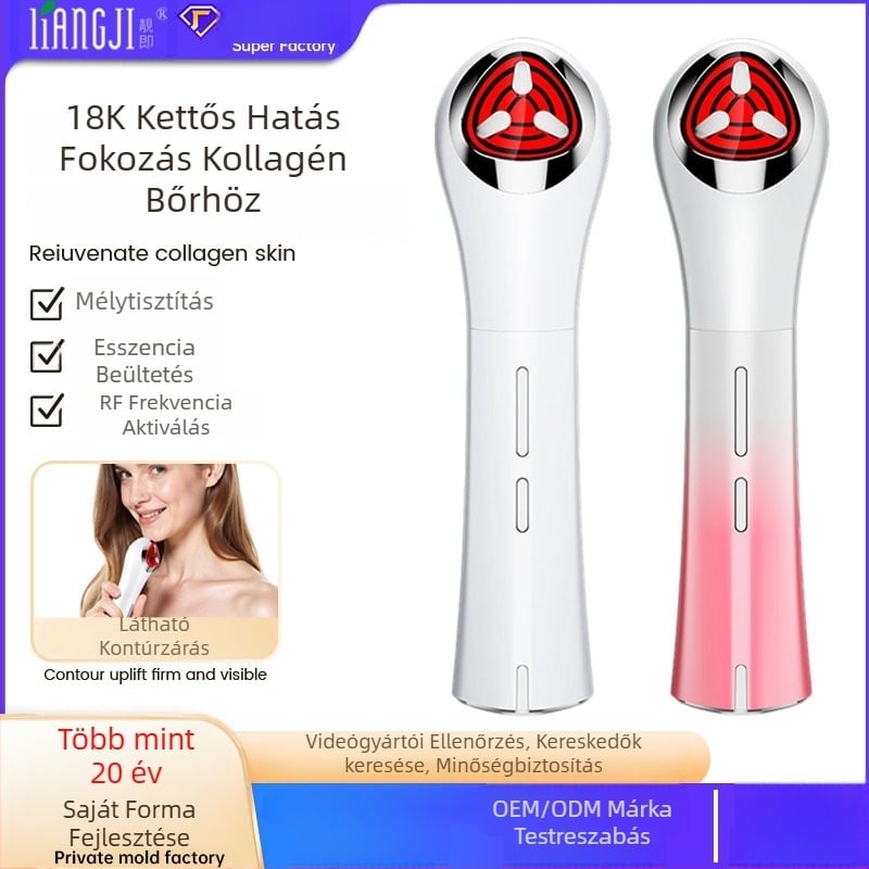 Arcápoló készülék mikroáram-masszázzsal, ultrahanggal és LED fényterápiával – hordozható, beépített 500–800 mAh akkumulátor, IPx0, ajándékdoboz