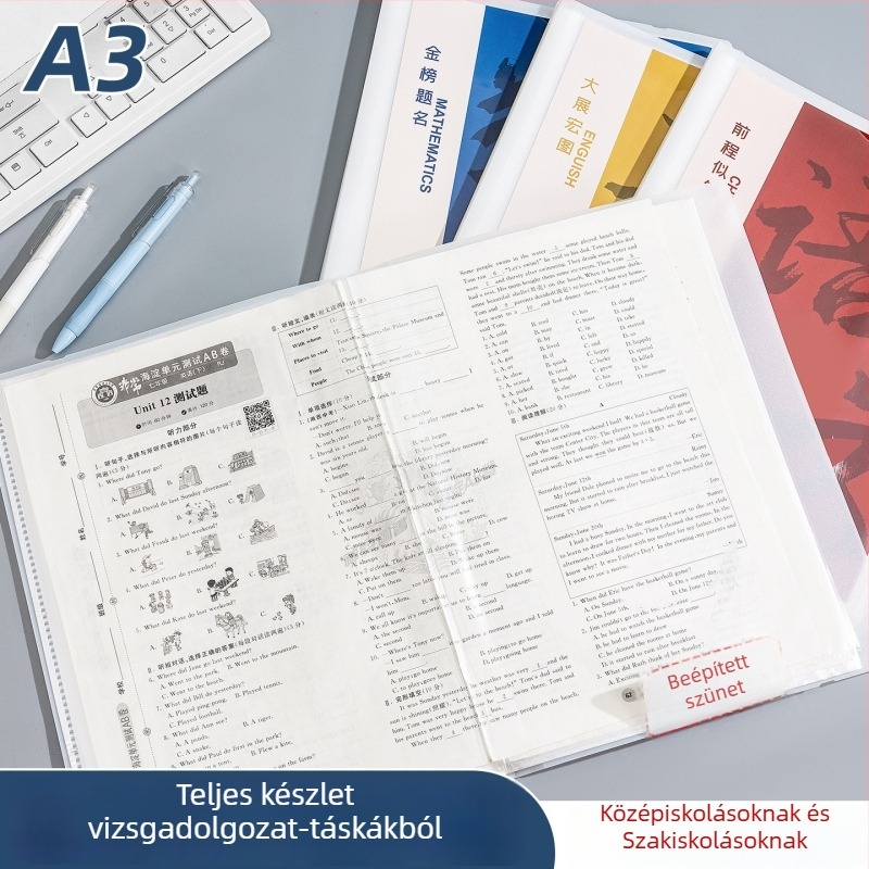 Műanyag tesztlapok rendező mappa átlátszó betétekkel, modell Hc-652, 20 oldal, vastagság 60, testreszabási lehetőség