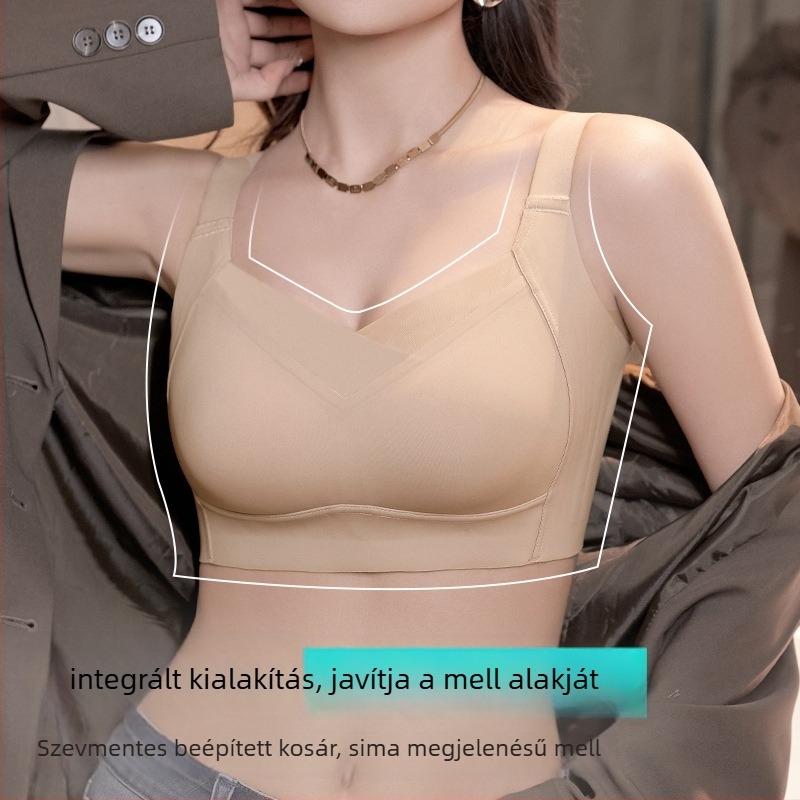 Push-up melltartó varrás nélküli, Mulberry selyem bélés, fő anyag spandex, teljes kosár, ultra vékony formázott kosár, rögzített dupla vállpántok, hátul négy sor csat