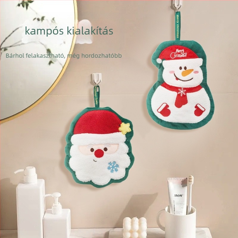 Kéztörölköző, hímzett, korall fleece anyagból, 150D, 50–80 g, testreszabható