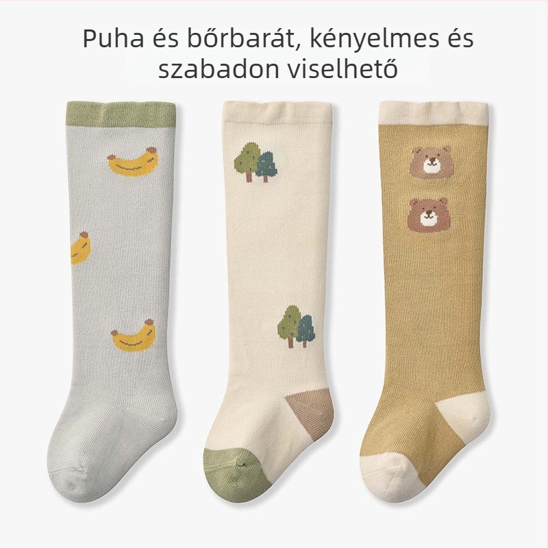 Xuwei Baba térdhosszú zokni, pamut, újszülött 0–1 éves, Jacquard kötés