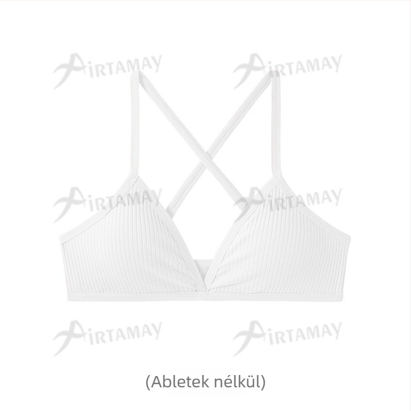 Vezeték nélküli pamut sportmelltartó jógaedzéshez, levehető keresztpántokkal, 95% pamut