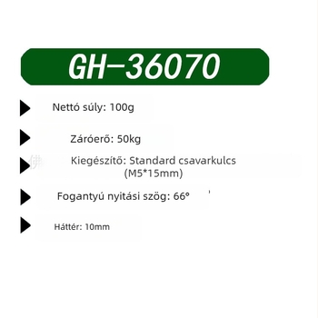 Push-Pull gyors rögzítő hegesztéshez, könyökcsipesz, GH-36070, magas széntartalmú acél