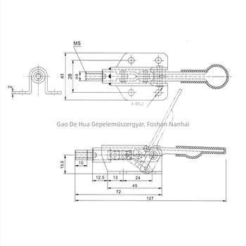 Push-Pull gyors rögzítő hegesztéshez, könyökcsipesz, GH-36070, magas széntartalmú acél