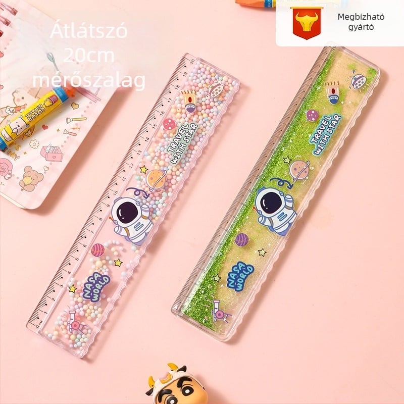 Műanyag vonalzó, modell 3000, 55 g, logó nyomtatás, testreszabás