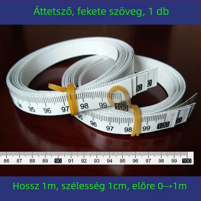 Öntapadós, átlátszó vonalzó matrica, vízálló centiméteres skálával