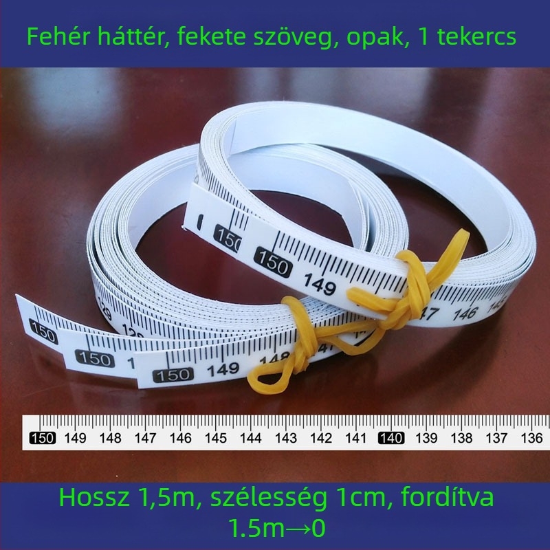 Öntapadós, átlátszó vonalzó matrica, vízálló centiméteres skálával