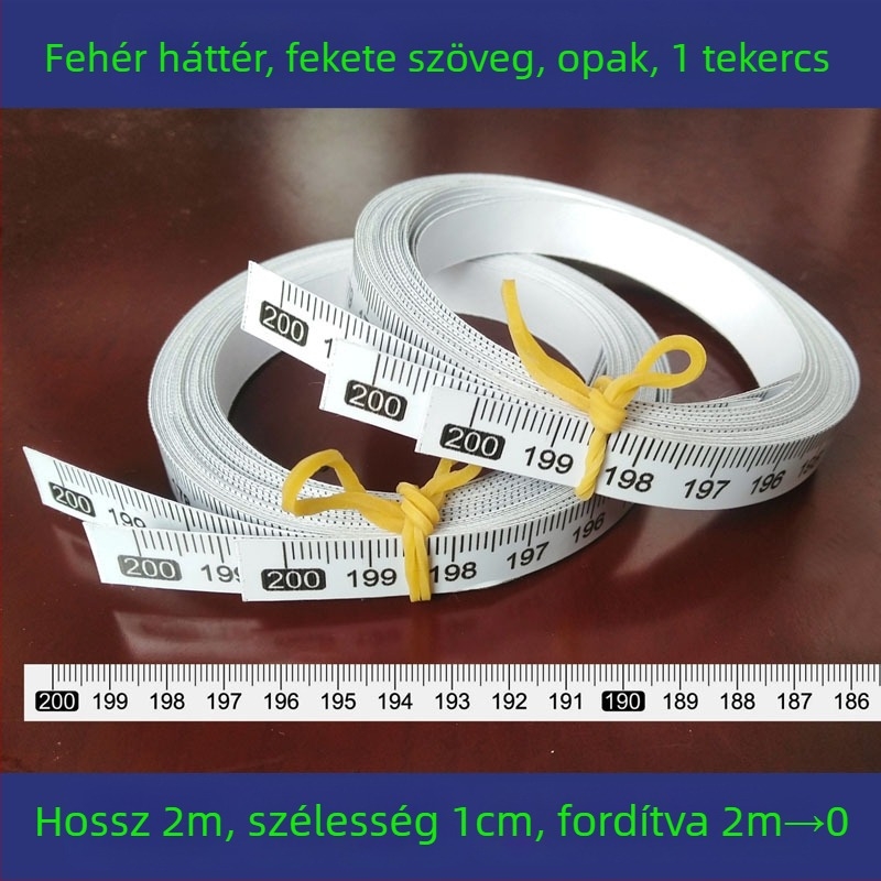 Öntapadós, átlátszó vonalzó matrica, vízálló centiméteres skálával