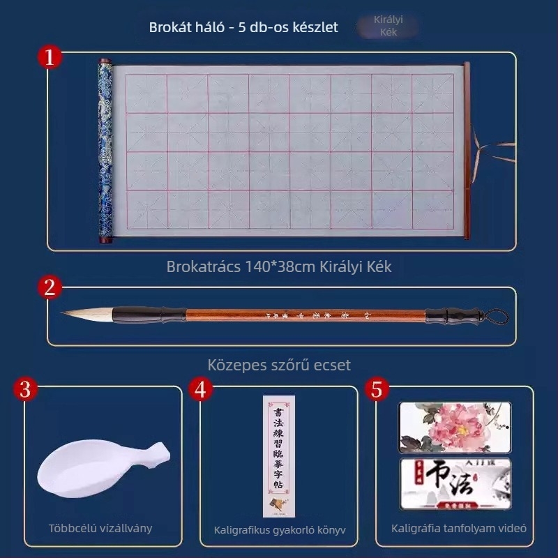 Tan yixuan Vízírás vászon kaligráfia és ecsetgyakorláshoz, rizs rács mintával, brokát dizájn, mosható