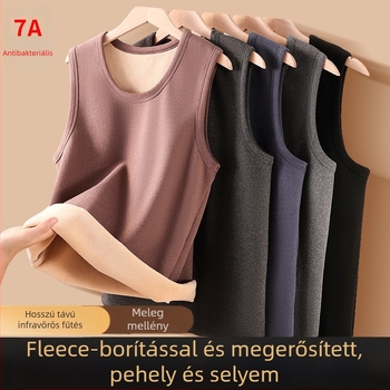 Férfi termikus mellény fleece béléssel, down-silk anyag, vastag 251–300 g/m², kerek nyakú
