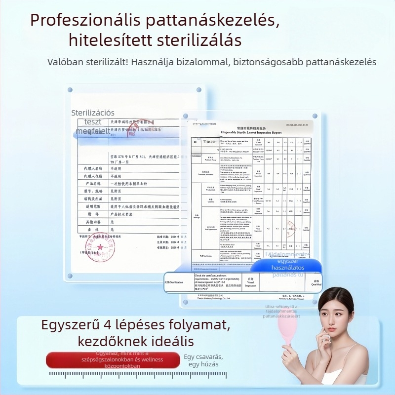 Egyszer használatos akne tű rozsdamentes acélból, comedo és mitesszer kezelésére (ultra vékony)