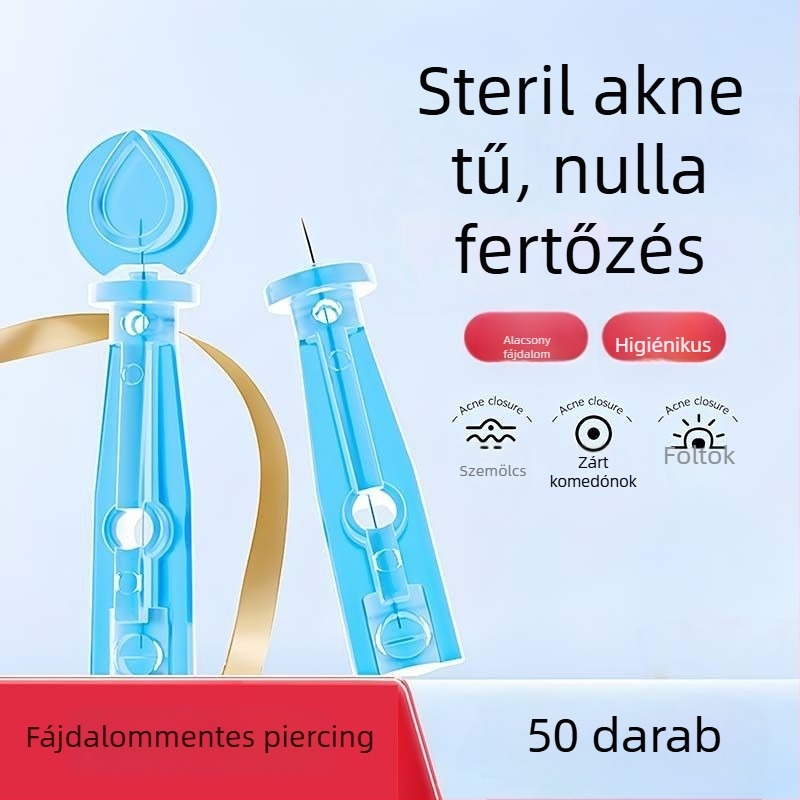 Egyszer használatos akne tű rozsdamentes acélból, comedo és mitesszer kezelésére (ultra vékony)