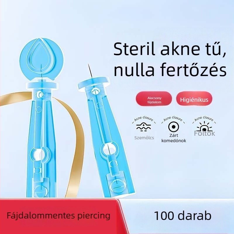 Egyszer használatos akne tű rozsdamentes acélból, comedo és mitesszer kezelésére (ultra vékony)
