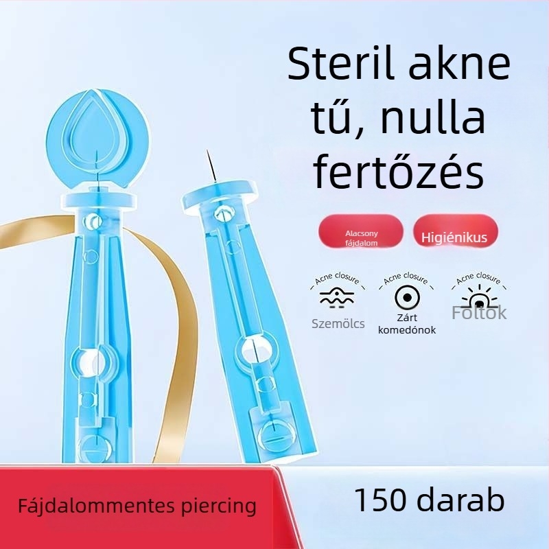 Egyszer használatos akne tű rozsdamentes acélból, comedo és mitesszer kezelésére (ultra vékony)