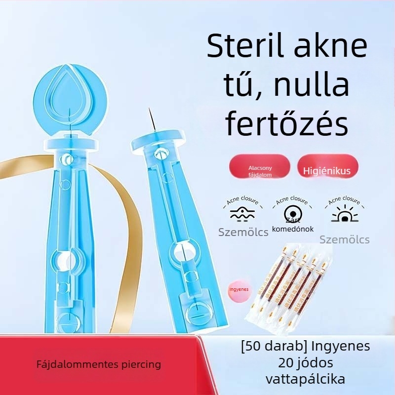 Egyszer használatos akne tű rozsdamentes acélból, comedo és mitesszer kezelésére (ultra vékony)