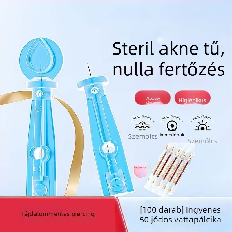 Egyszer használatos akne tű rozsdamentes acélból, comedo és mitesszer kezelésére (ultra vékony)