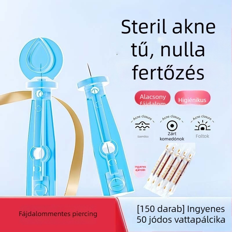 Egyszer használatos akne tű rozsdamentes acélból, comedo és mitesszer kezelésére (ultra vékony)