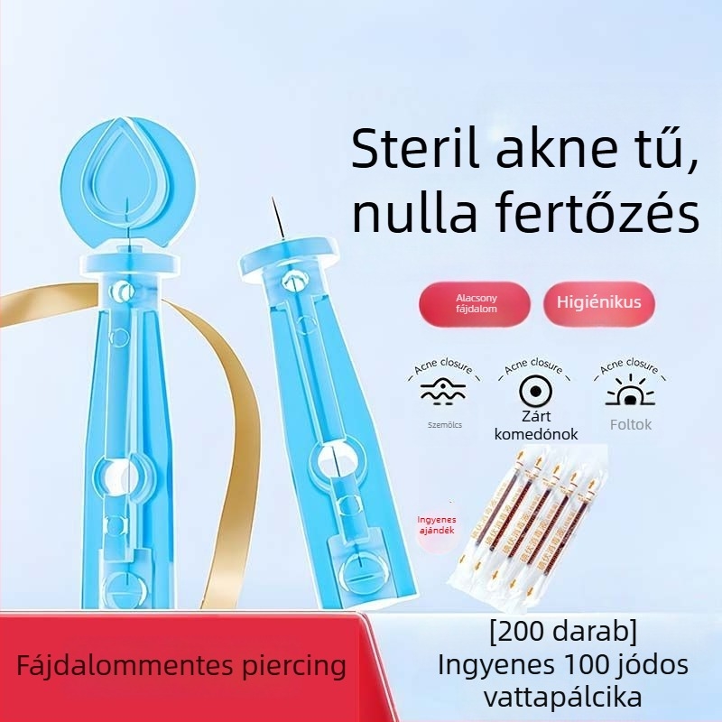 Egyszer használatos akne tű rozsdamentes acélból, comedo és mitesszer kezelésére (ultra vékony)