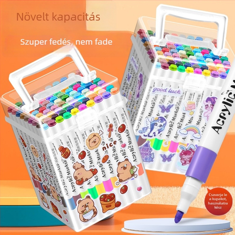 Gyerekeknek szóló akril marker — vízálló, mosható, DIY akvarell toll