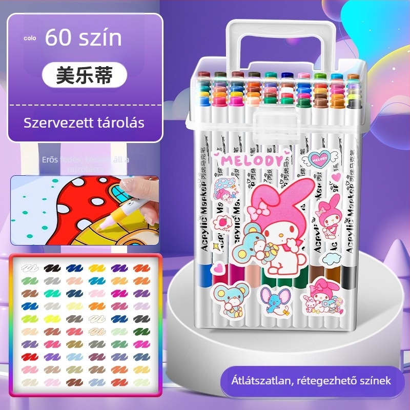 Gyerekeknek szóló akril marker — vízálló, mosható, DIY akvarell toll