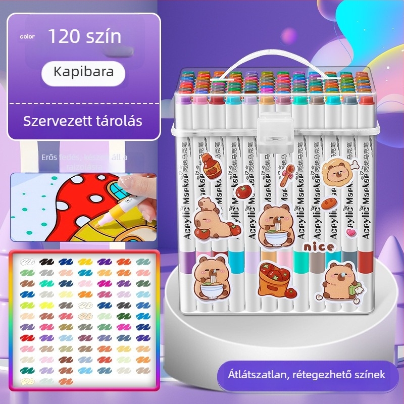 Gyerekeknek szóló akril marker — vízálló, mosható, DIY akvarell toll