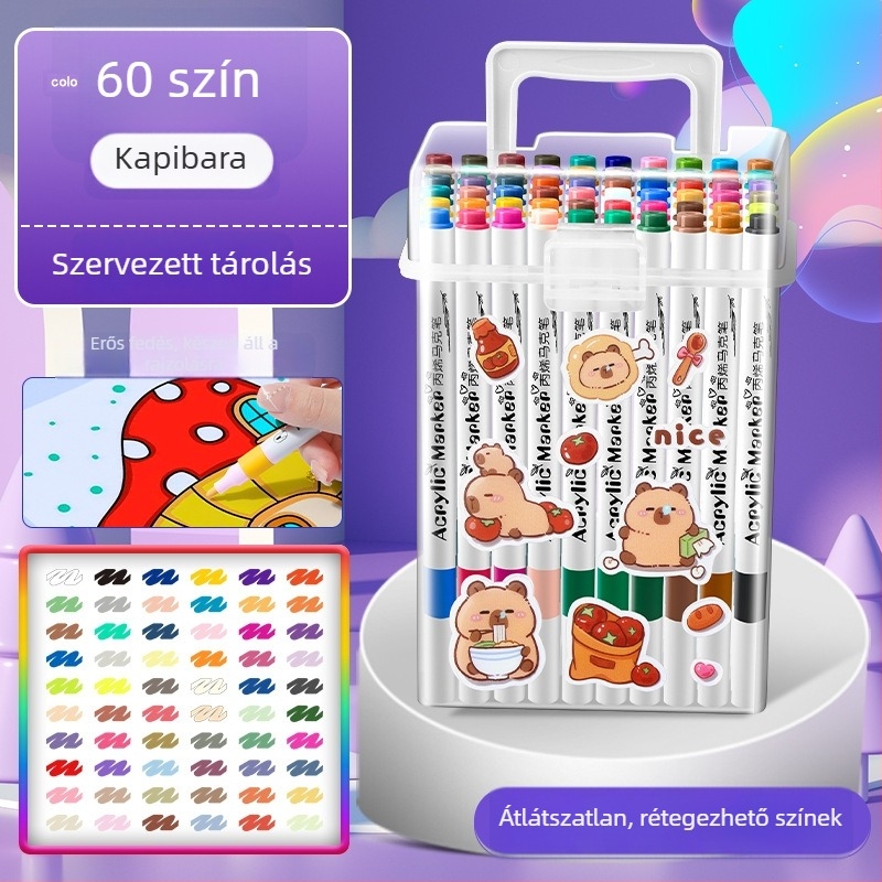 Gyerekeknek szóló akril marker — vízálló, mosható, DIY akvarell toll