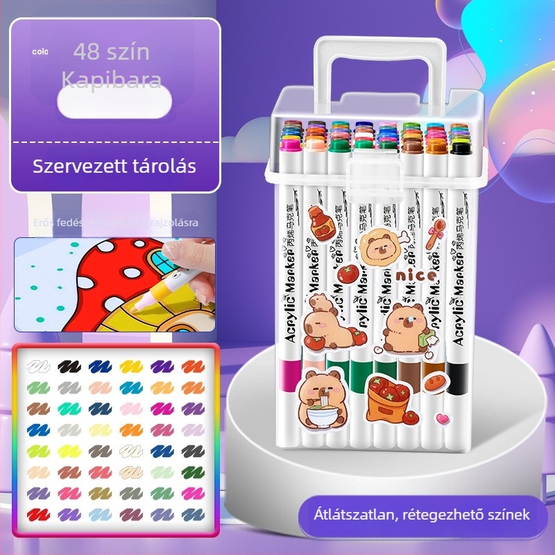 Gyerekeknek szóló akril marker — vízálló, mosható, DIY akvarell toll