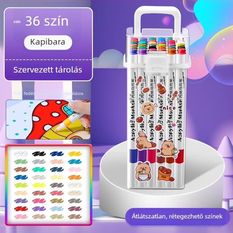 Gyerekeknek szóló akril marker — vízálló, mosható, DIY akvarell toll