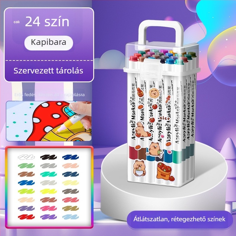 Gyerekeknek szóló akril marker — vízálló, mosható, DIY akvarell toll