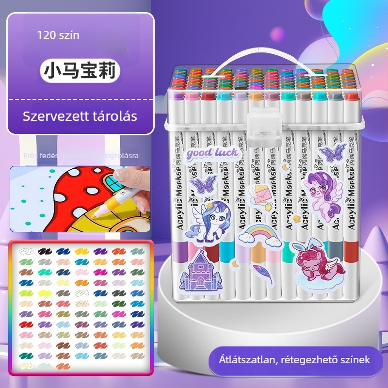 Gyerekeknek szóló akril marker — vízálló, mosható, DIY akvarell toll