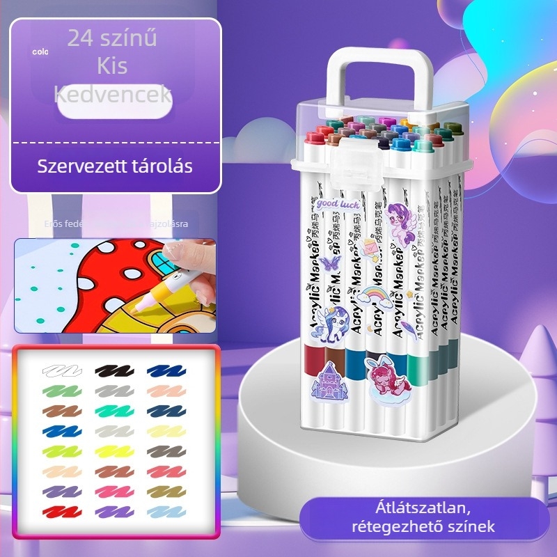 Gyerekeknek szóló akril marker — vízálló, mosható, DIY akvarell toll
