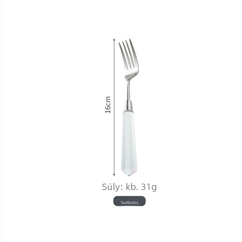 Diamond sorozat 304 rozsdamentes acél nyugati evőeszközök készlet: kés, villa, kanál, steak kés, desszertkanál