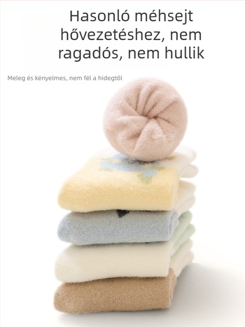 Gyerek zokni téli hónapra, fleece belsővel, vastagított, mindkét oldalú velúrral, középmagas hosszú, uniszex, kisgyermekeknek.