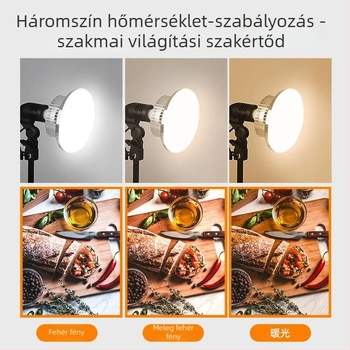 Fényképező töltőlámpa E27 fejjel, 45–100W, színhőmérséklet 2500K–9900K, 220V, modell 000504