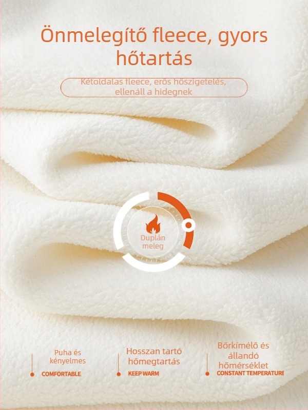 Férfi vastag fleece felső, kerek nyakú, hosszú ujjú, 270 g, poliészter-elasztán 95,2%/4,8%