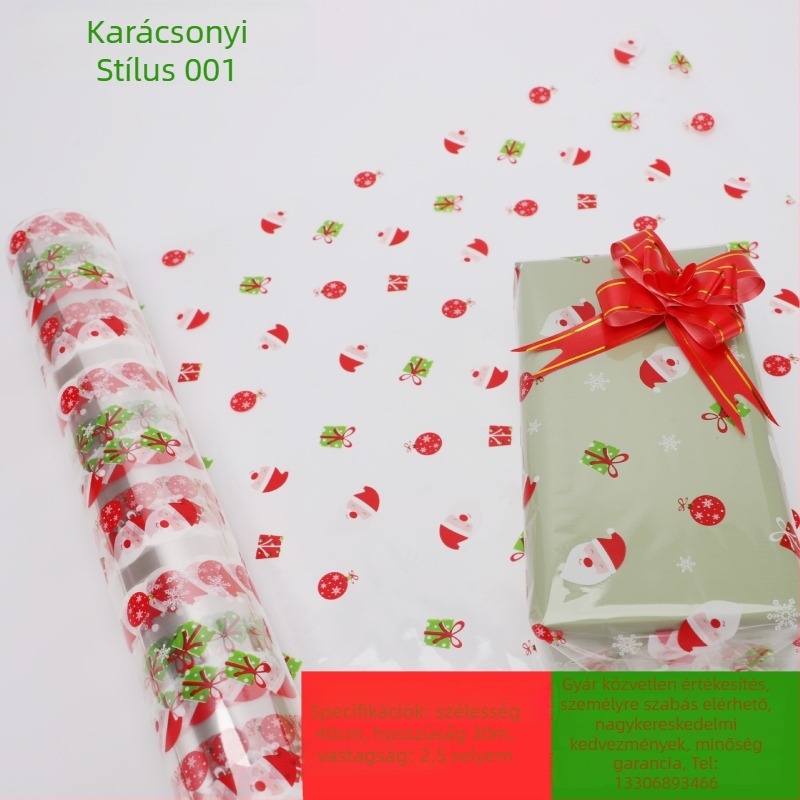 Személyre szabott BOPP csomagolópapír ajándékokhoz, virágokhoz és napi szükségletek csomagolásához