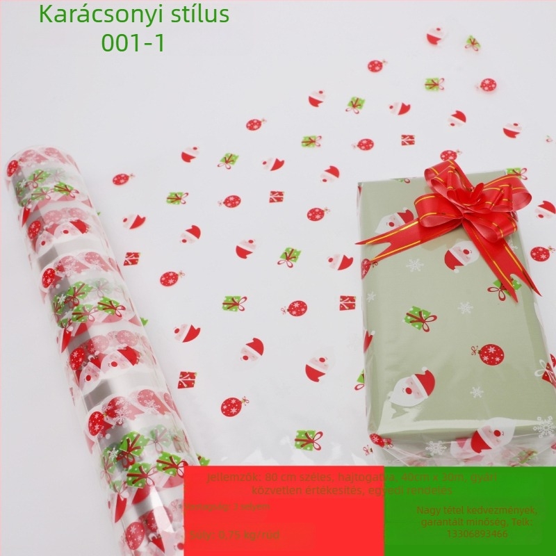 Személyre szabott BOPP csomagolópapír ajándékokhoz, virágokhoz és napi szükségletek csomagolásához