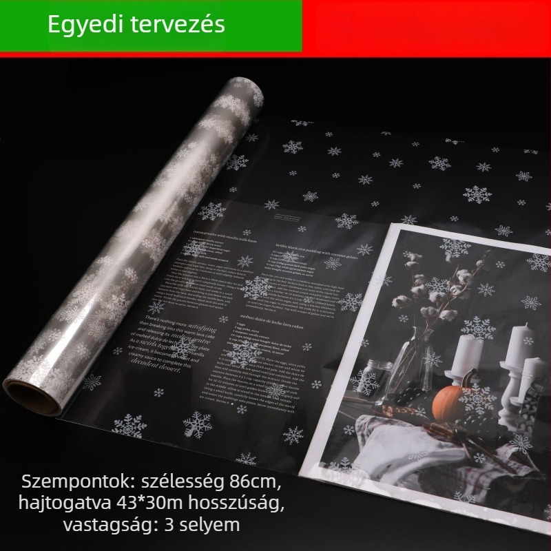 Személyre szabott BOPP csomagolópapír ajándékokhoz, virágokhoz és napi szükségletek csomagolásához