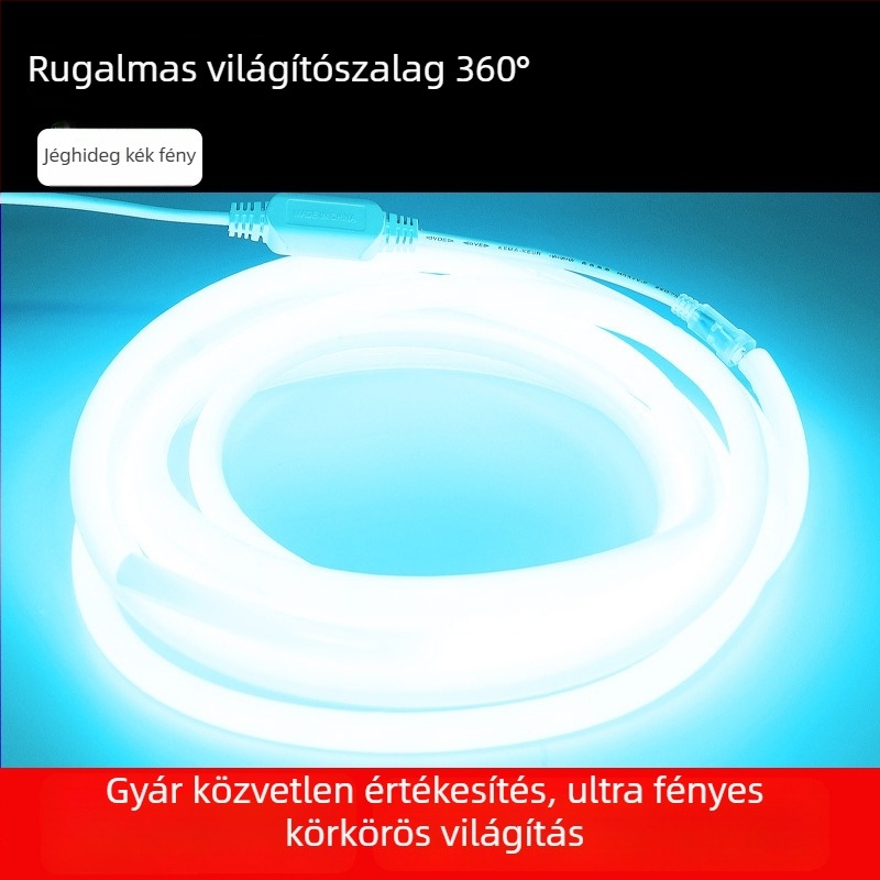 LED kör alakú 360° flexibilis fénycsík kültéri reklámhoz — monokróm, modell 2835, 120 LED, 220V, 12W