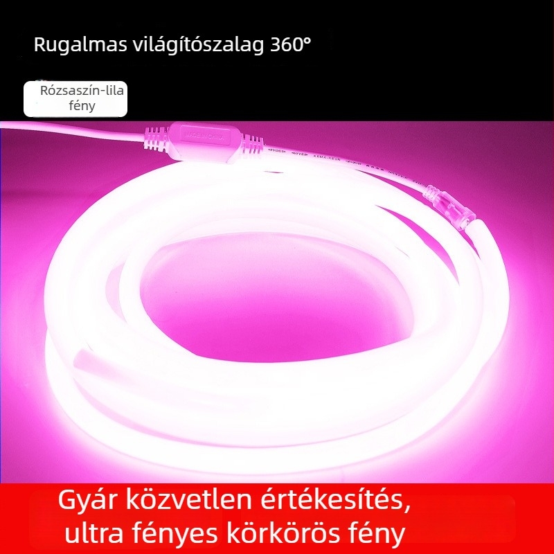 LED kör alakú 360° flexibilis fénycsík kültéri reklámhoz — monokróm, modell 2835, 120 LED, 220V, 12W