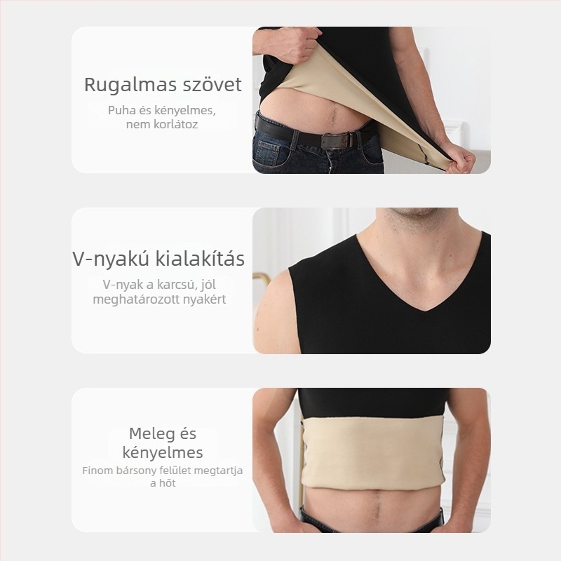 Meleg alapszintű mellény – poliészter szálból, V-nyakú, felvehető fej felett, egyrétegű, őszi-téli kültéri viselethez
