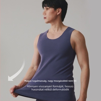 Férfi termális Y-alakú mellény, varrás nélküli, 100% pamut, önmelegítő belső réteg, tavasz 2024